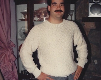 Bulky Cotton Pullover, Easy Knit Sweater Pattern (Digital)