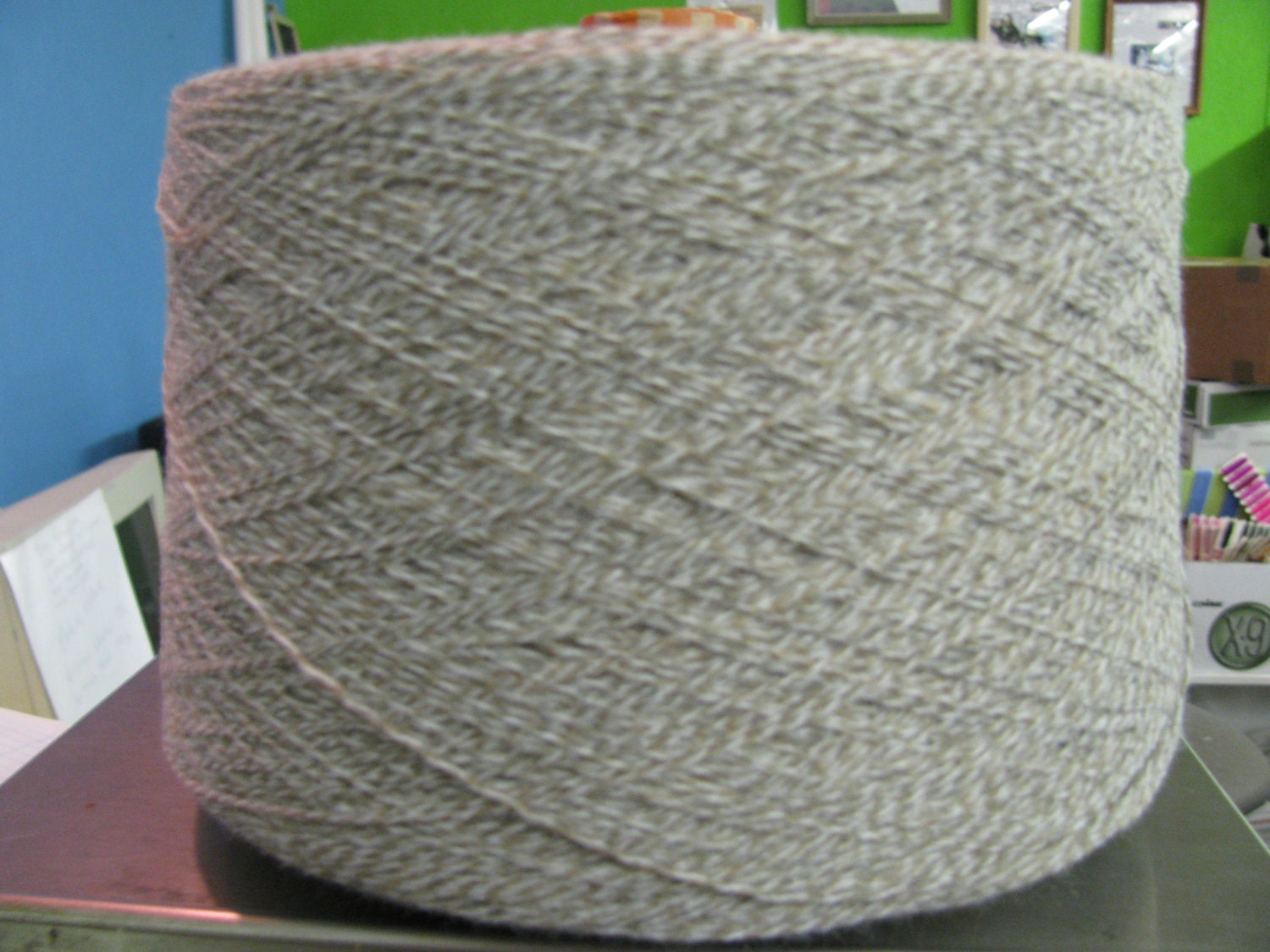 2/15 Tan and Grey Marl Acrylic Yarn Cone Yarn Acrylic Yarn Etsy