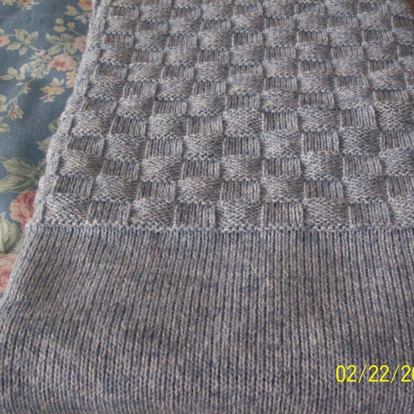 Baby Blanket in Blue White Marl Blankee Blankie Boys Infant Blanket Reduced