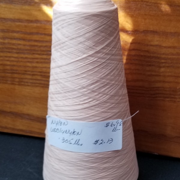 Peach Wooly Nylon Cone Yarn, Machine Knitting Yarn, Sock Machine Yarn, Sewing Machine Thread