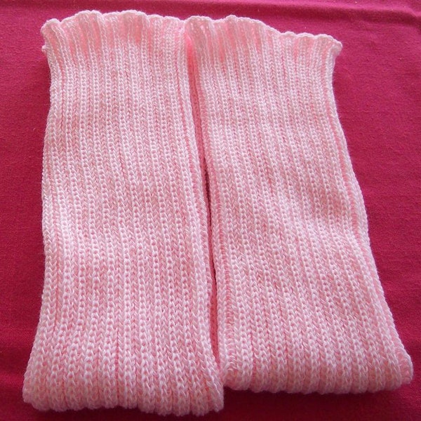 Pink Hand Knitted Leg Warmers, Pink Dance Leg Warmers, Pink Excercise Yoga Leg Warmers, Acrylic Mohair Pink Arm Warmers