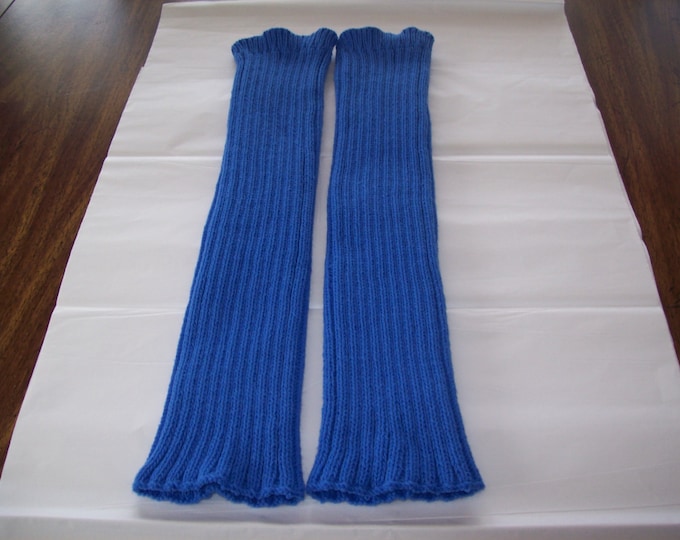 Custom Knit Blue Knitted Leg Warmers Dance Leg Warmers Royal Etsy