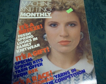 Machine Knitting Monthly March 1990 Back Issue, Machine Knitting Magazine, Knitting Machine Patterns