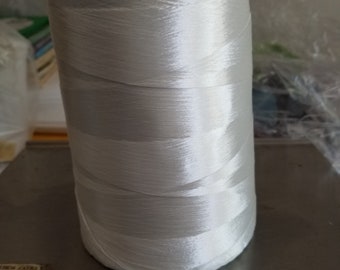 White Rayon Lace Weight Cone Yarn, 600 Denier
