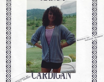 Passap Knitting Machine Cardigan Pattern, Vee Neck, Size 44 inches (Digital Download)