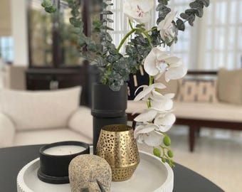 Bandeja decorativa acanalada / Hormigón de yeso / Decoración moderna y minimalista para el hogar