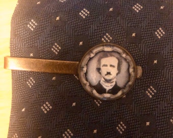 Edgar Allan Poe image tie clip-FREE SHIPPING-