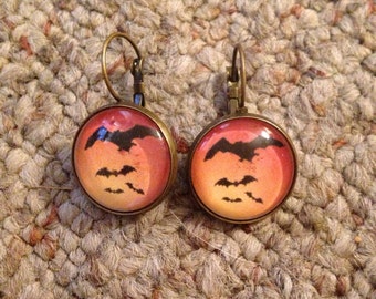 Bats Bronze or Copper Earrings-FREE SHIPPING-