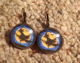 Witch in the Moonlight Earrings-FREE SHIPPING-