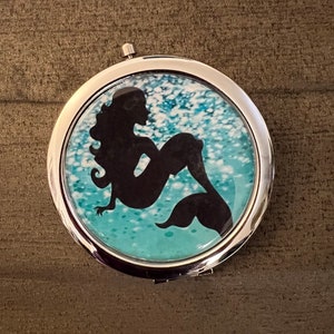 Mermaid II Compact Mirror -Handmade-FREE SHIPPING