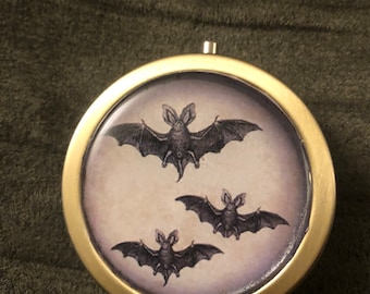 Bat image pill box Case Container -FREE SHIPPING-