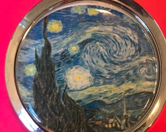 Van Gogh Starry Night Compact Mirror -Handmade-FREE SHIPPING