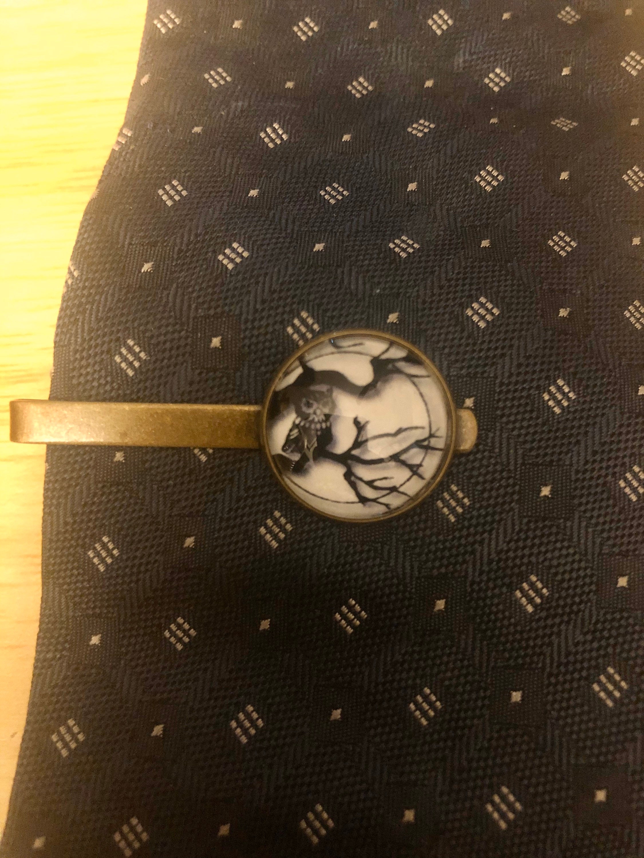 Owl in Tree image tie clip-FREE SHIPPING-