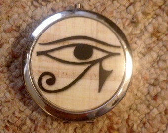 Eye of Horus Egyptian Compact Mirror -Handmade-FREE SHIPPING