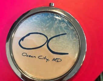 Ocean City Maryland Compact Mirror -Handmade-FREE SHIPPING