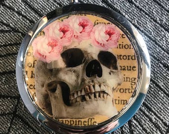 Skull Compact Mirror -Handmade-FREE SHIPPING