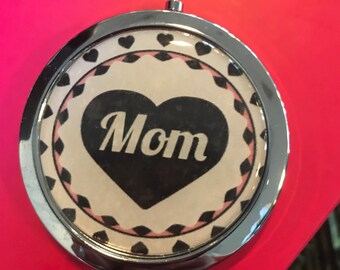 Mom Compact Mirror -Handmade-FREE SHIPPING