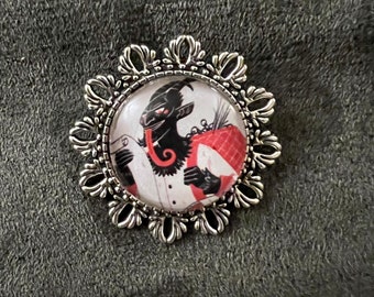 Krampus Image Brooch-FREE SHIPPING-