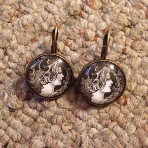 Art Deco Image  Earrings-FREE SHIPPING-