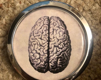 Brain Compact Mirror -Handmade-FREE SHIPPING