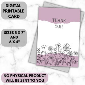 Danksagungskarte zum Ausdrucken - Digital - Printables - Mutter, Tochter, Freundin, Kollegin, Oma - staubrosa floral - zum sofort herunterladen