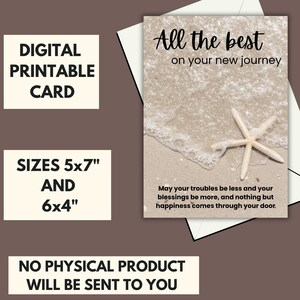 Printables New Journey-kaart Directe download Digitale kaart Good luck-kaart Digitale download 5 x 7 home print 6 x 4 opvouwbare pdf All the best-kaart
