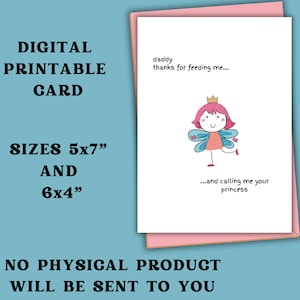 Printable fathersday card ~ Digital father&#39;s day card ~ Card for him ~ Special day card for dad ~ Daughter to daddy ~ funny fathersday card