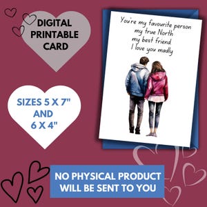 I love you madly Karte - Digitale Karte - Printable Karte - Freund,Mann,Frau, beste Freundin, Verlobte, für den täglichen Gebrauch - zum Valentinstag