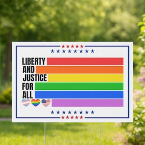 Freiheit und Gerechtigkeit für alle Yard Schild Pride Ally Rasenschild inklusive Gleichheit im Freien Banner LGBT-Protest-Yard-Dekor Fortschrittlicher Stolz