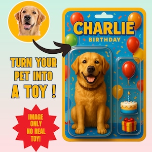 Custom Dog Action Figure Portrait Personalized Dog Toy Figurine from Photo Birthday Dog Toy Box Dog Art Gift for Dog Lovers 3D Dog Artwork