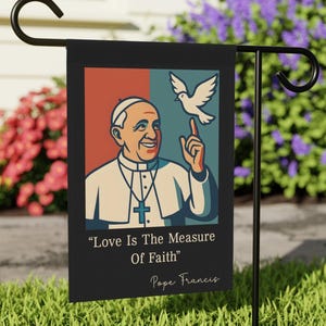 Bandiera "Grazie Padre", cartello commemorativo di Papa Francesco, decorazione religiosa da giardino, striscione cristiano da giardino, regalo della Chiesa cattolica per fedeli credenti