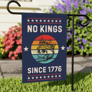 No Kings In America Since 1776 Flag Retro Political Sign Pro Democracy Civil Rights & Free Speech Banner Resistance Flag Resist Yard Sign