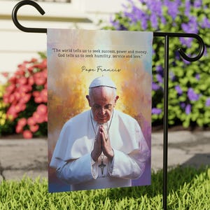 Bandiera commemorativa del giardino di Papa Francesco, Pregate per Papa Francesco, Decorazioni religiose per esterni, Striscioni per giardini cattolici, Regalo religioso cristiano, Segnali RIP