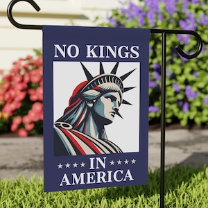 No Kings In America Protest Garden Flag Anti Trump Political Decor Save Democracy Signs Anti-Authoritarian Lawn Banner Resist Fascism Yard