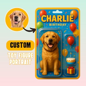 Figura de acción de perro personalizada, retrato, juguete de perro personalizado a partir de foto, caja de juguetes para cumpleaños, regalo artístico para perros para amantes de los perros, obra de arte de perro en 3D