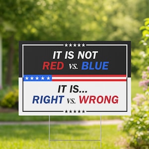 Right vs Wrong Yard Sign Cory Booker Moral Moment Signs Political Lawn Sign Protest Anti-Trump Political Activist Gift Rally Outdoor Banner