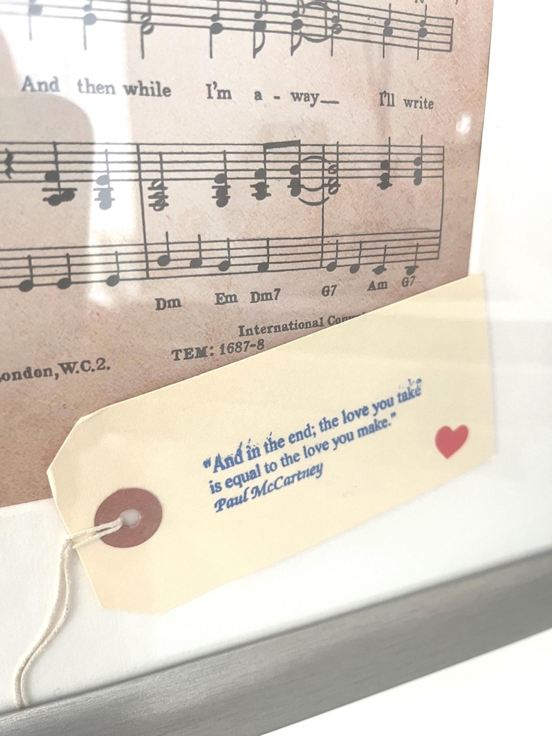 Framed Beatles 'All My Loving' Sheet Music 1963 with real ink replica autographs image 8