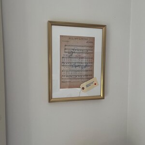 Framed Beatles 'All My Loving' Sheet Music 1963 with real ink replica autographs image 2