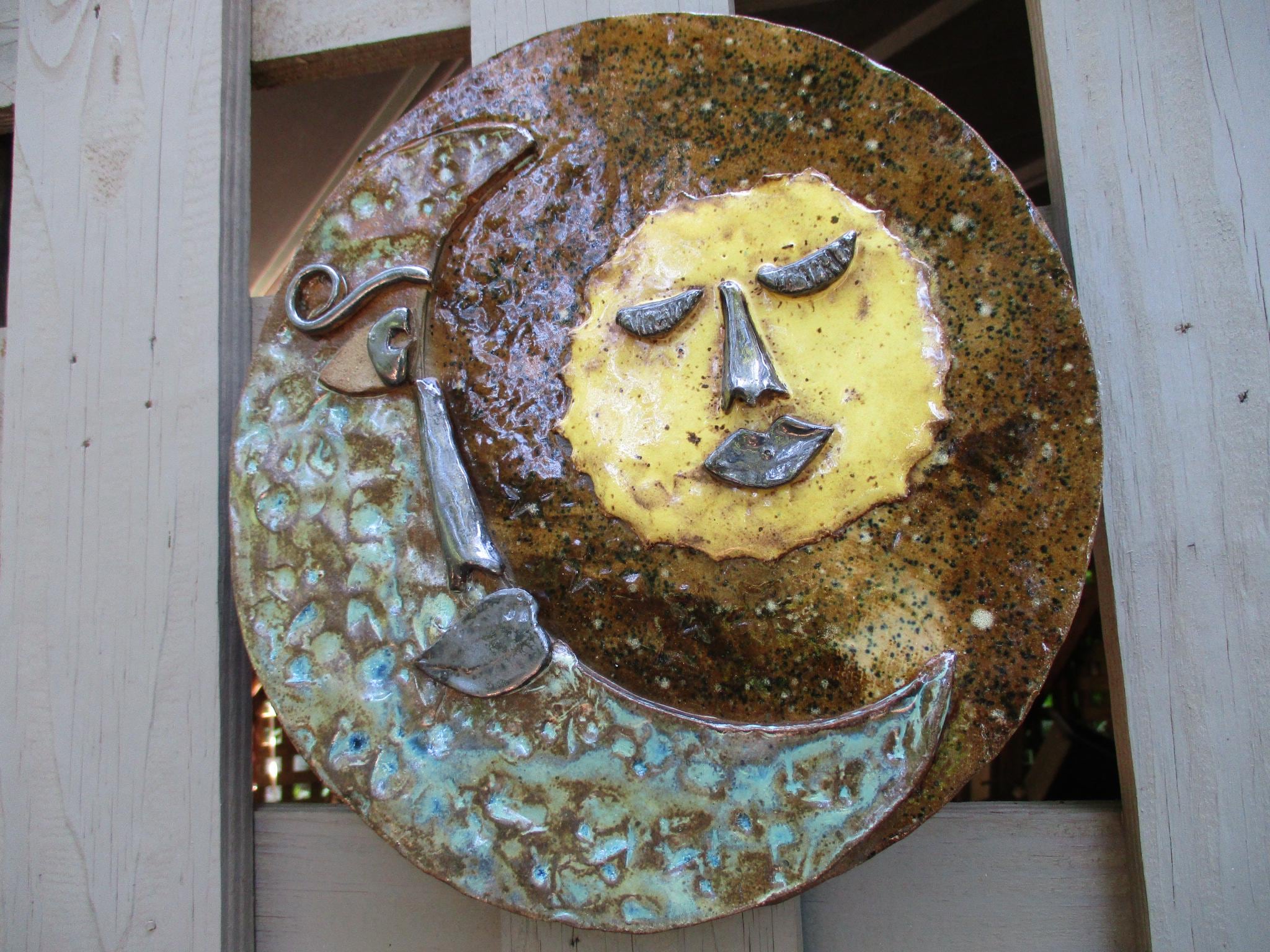 Sun Moon Pottery Plaque - Etsy