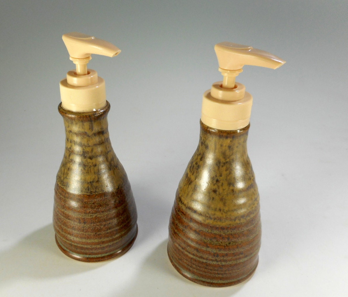 Pottery soap dispenser pumps set of 2 lotion pump ceramic Etsy