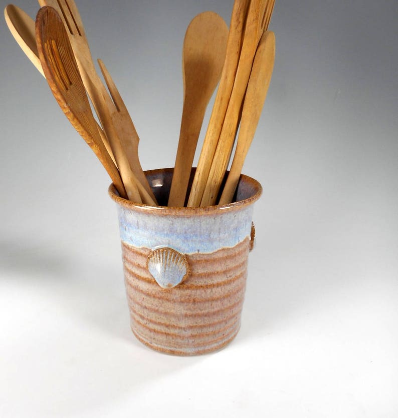 Ceramic Utensil Holder Kitchen Utensil Crock Kitchen Decor Etsy