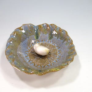 Ceramic garlic grater bread dipping dish, pottery ginger grater bowl, foodie gift