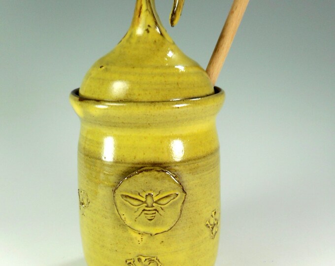 Ceramic Honey Dipper Pot Pottery Honey Jar Stoneware Etsy