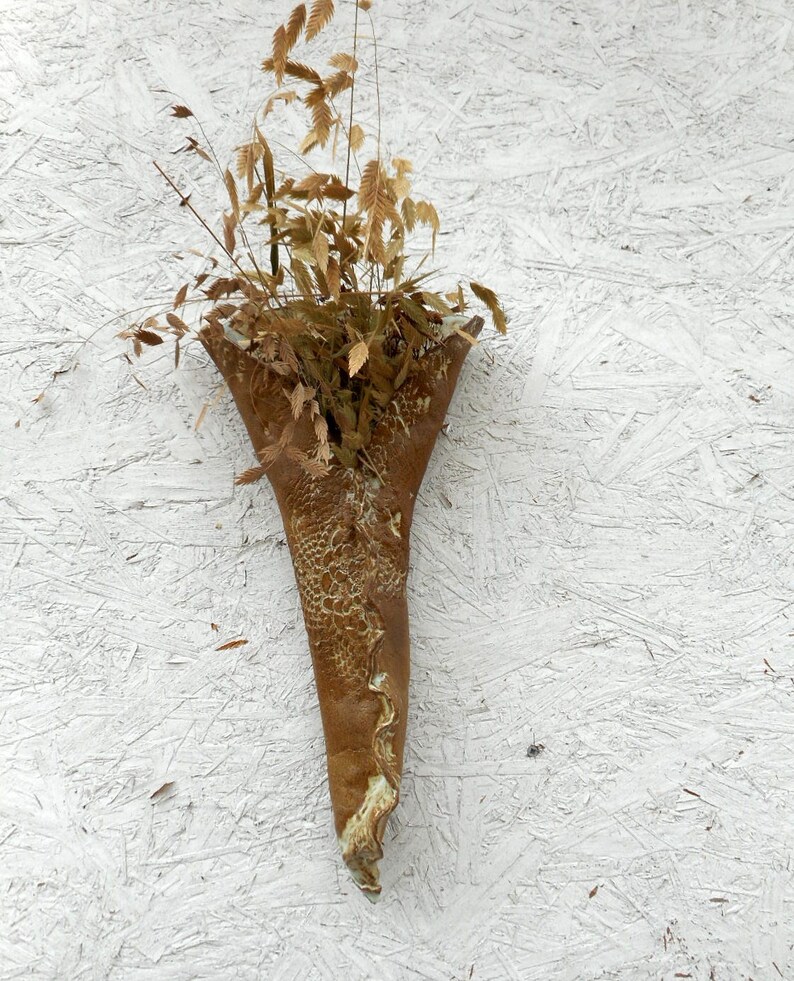 Pottery Flower Pocket Large Hanging Ceramic Wall Vase