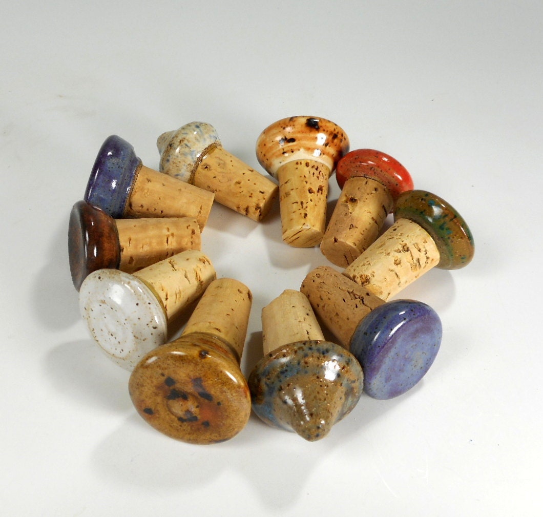Ceramic wine bottle stoppers 10 wine cork party or wedding Etsy