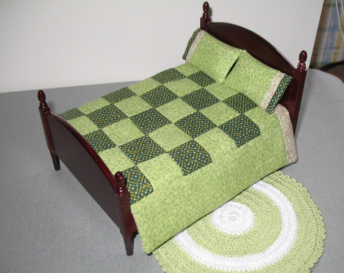 112 Dollhouse Miniature Quilt With Matching Pillow Shams Etsy