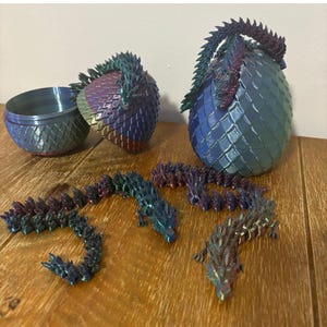 3D printed dragon egg Articulated dragon 3D print Hinged dragon egg toy Color changing dragon dragons 3d printed Fidget dragon Hinged dragon