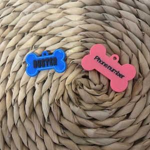 Gepersonaliseerde hondenpenning,aangepast huisdierpenning,3D-geprint hondenpenning,botvorm huisdierpenning,identiteitskaartje voor honden,naamkaartje schattige hond,huisdierhalsbandlabel