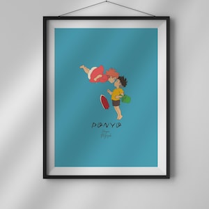 PONYO Poster | Digital Print | Studio Ghibli Poster | Hayao Miyazaki Movie | PONYO | Anime Poster Art | Minimalist Wall Art | SOSUKE