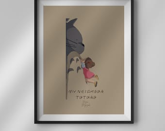 My Neighbor Totoro Poster | Digital Print | Studio Ghibli Poster | Hayao Miyazaki Movie | Totoro | Anime Poster Art | Minimalist Wall Art